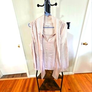 Calvin Klein Cream Striped Women's Top